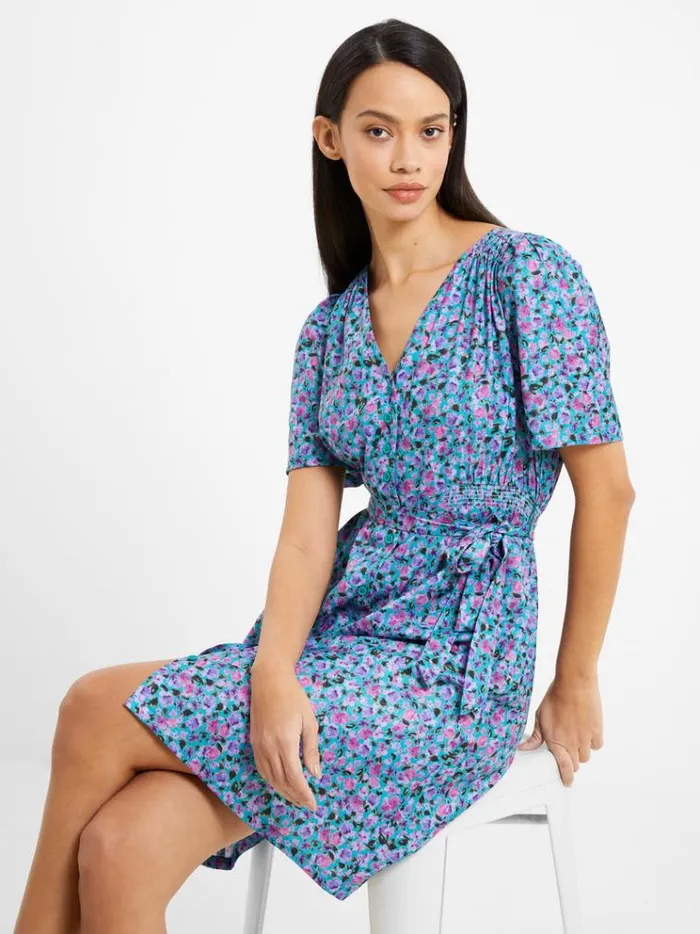 French Connection Dresses Alezzia Ely Jacquard Smock Dress Jaded Teal 8211 Woman