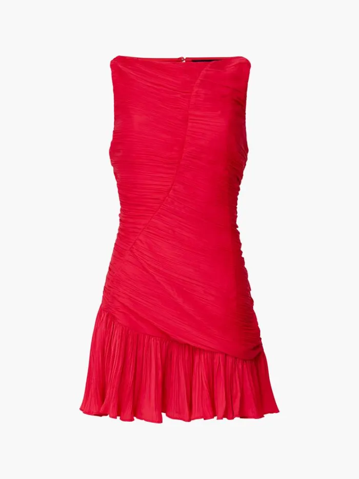 French Connection Dresses Althea Satin Ruched Mini Dress Azalea 8211 Woman