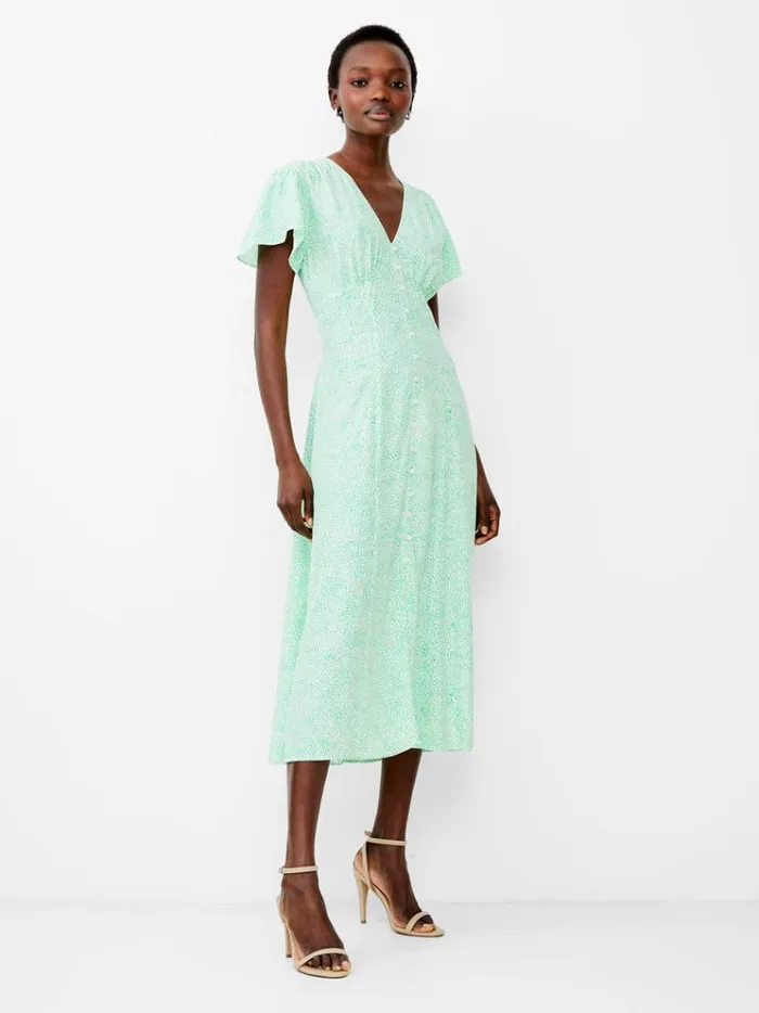 French Connection Dresses Bernice VNeck Tea Dress Minted Green 8211 Woman