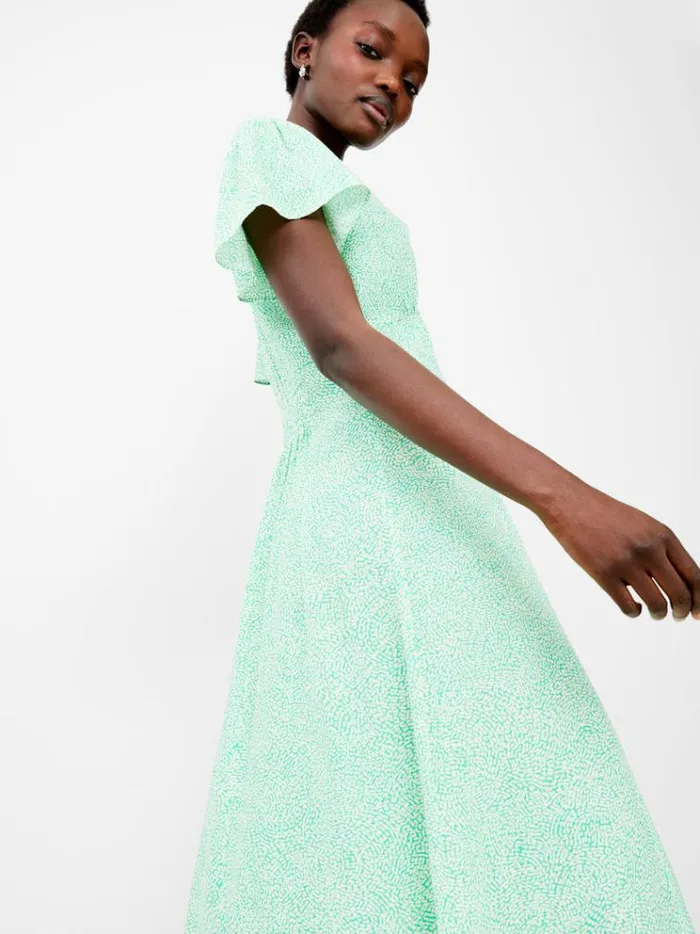 French Connection Dresses Bernice VNeck Tea Dress Minted Green 8211 Woman
