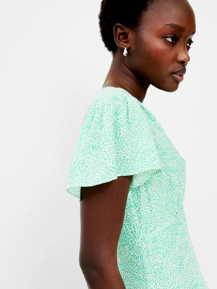 French Connection Dresses Bernice VNeck Tea Dress Minted Green 8211 Woman