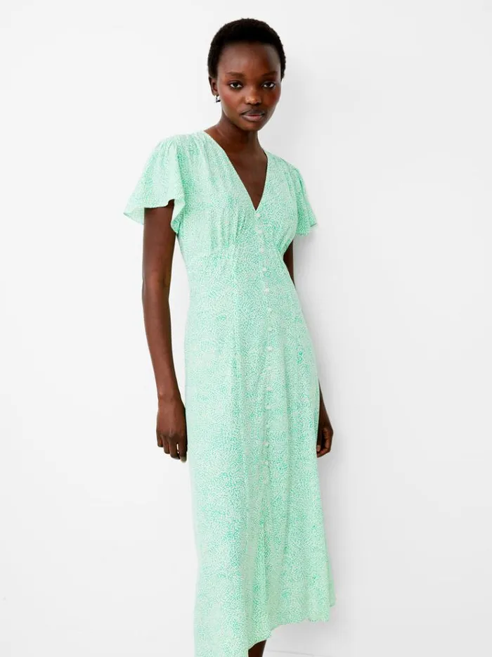 French Connection Dresses Bernice VNeck Tea Dress Minted Green 8211 Woman