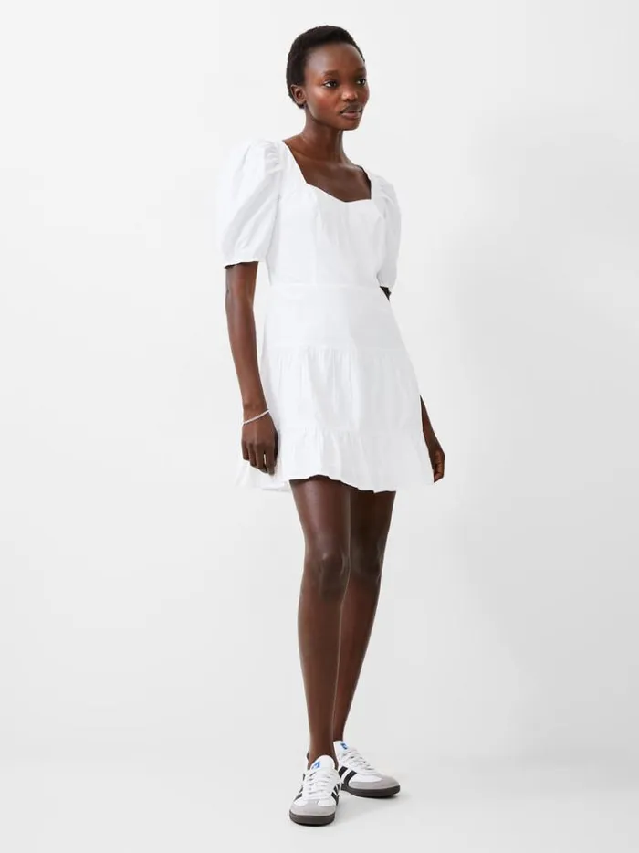 French Connection Dresses Cotton Sweetheart Mini Dress Summer White 8211 Woman French Connection Dresses Cotton Sweetheart Mini Dress Summer White 8211 Woman