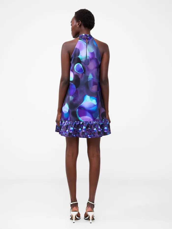 French Connection Dresses Eva Harlow Recycled Satin Swing Mini Dress Cobalt Violet Multi 8211 Woman