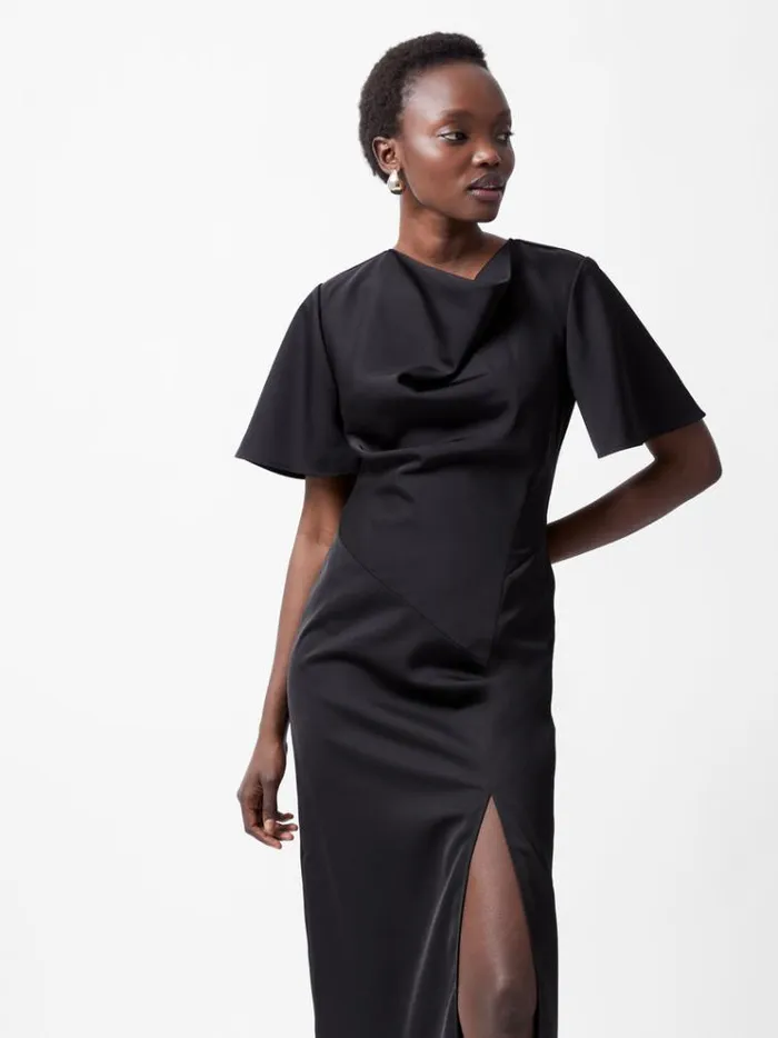 French Connection Dresses Fenix Satin Dress Blackout 8211 Woman