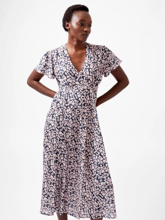 French Connection Dresses Fleure Tea Dress Navypink 8211 Woman