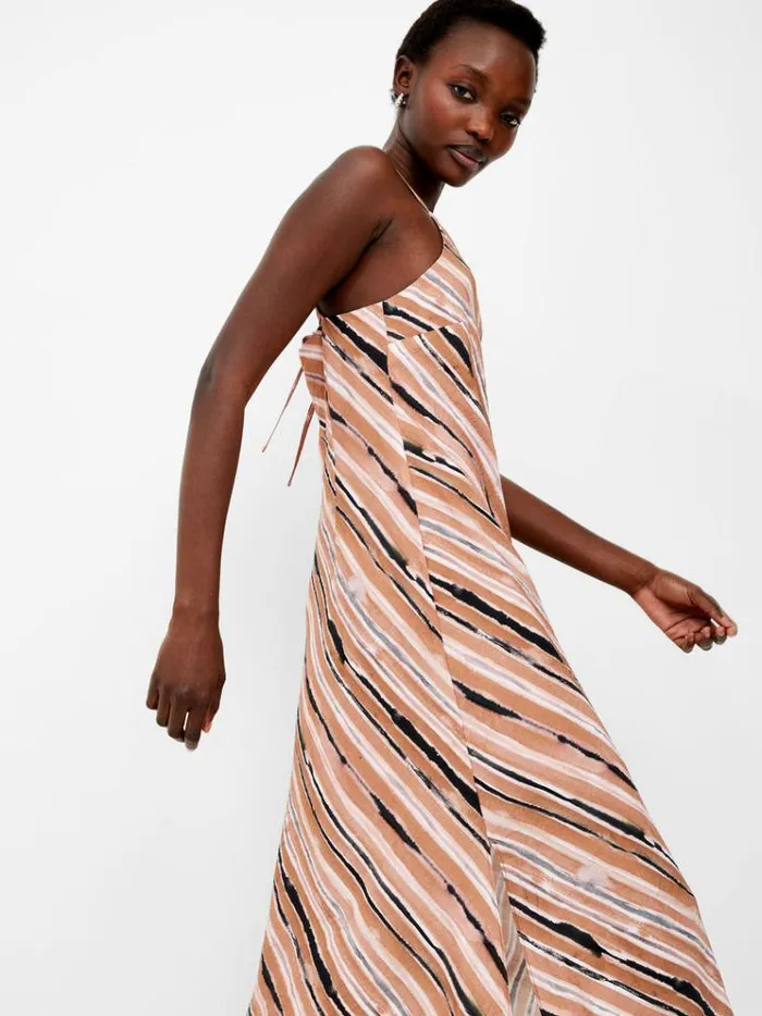 French Connection Dresses Gaia Flavia Textured Dress Mocha Mousse 8211 Woman