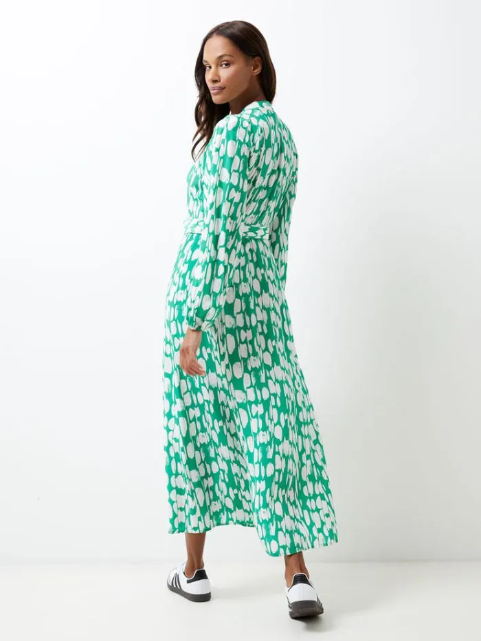 French Connection Dresses Islanna Crepe Belted Dress Jelly Beanwhite 8211 Woman
