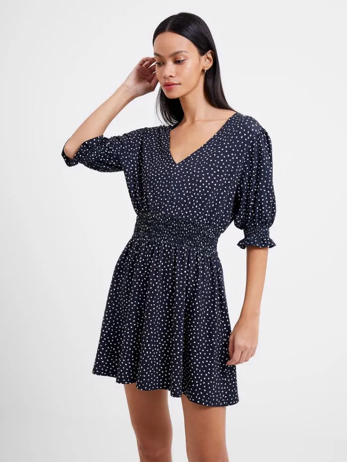 French Connection Dresses Meadow Dea 34 Sleeve Mini Dress Marine 8211 Woman