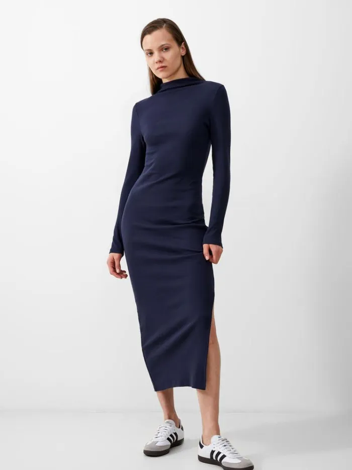 French Connection Dresses Rassia Long Sleeve Mock Dress Midi Dress Marine 8211 Woman French Connection Dresses Rassia Long Sleeve Mock Dress Midi Dress Marine 8211 Woman