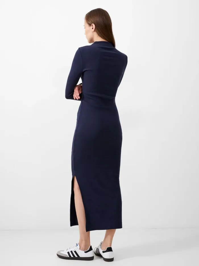 French Connection Dresses Rassia Long Sleeve Mock Dress Midi Dress Marine 8211 Woman