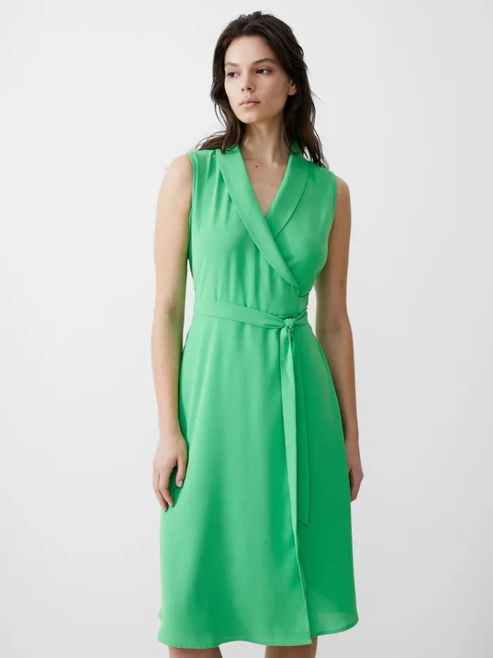 French Connection Dresses Sleeveless Shawl Dress Poise Green 8211 Woman