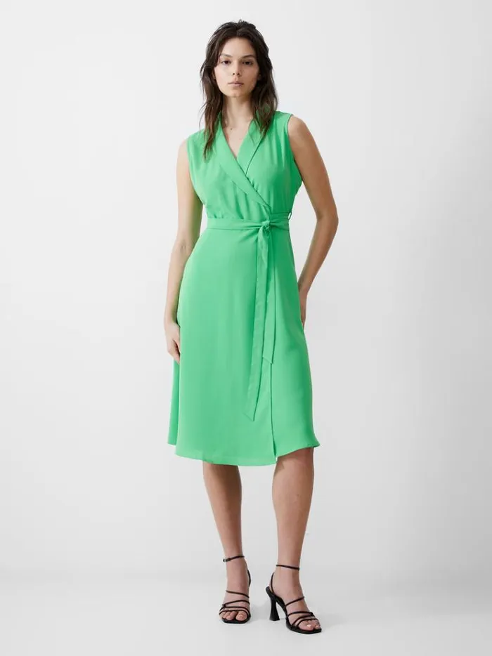 French Connection Dresses Sleeveless Shawl Dress Poise Green 8211 Woman