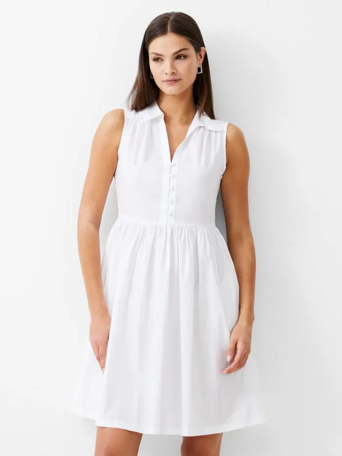 French Connection Dresses Sleeveless Smock Dress White 8211 Woman