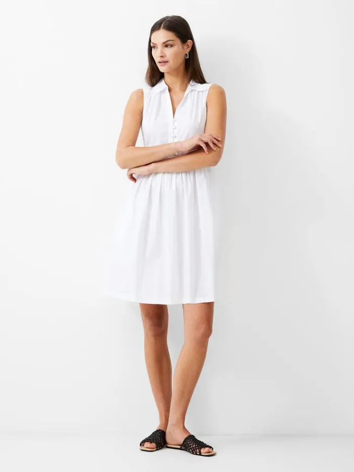 French Connection Dresses Sleeveless Smock Dress White 8211 Woman