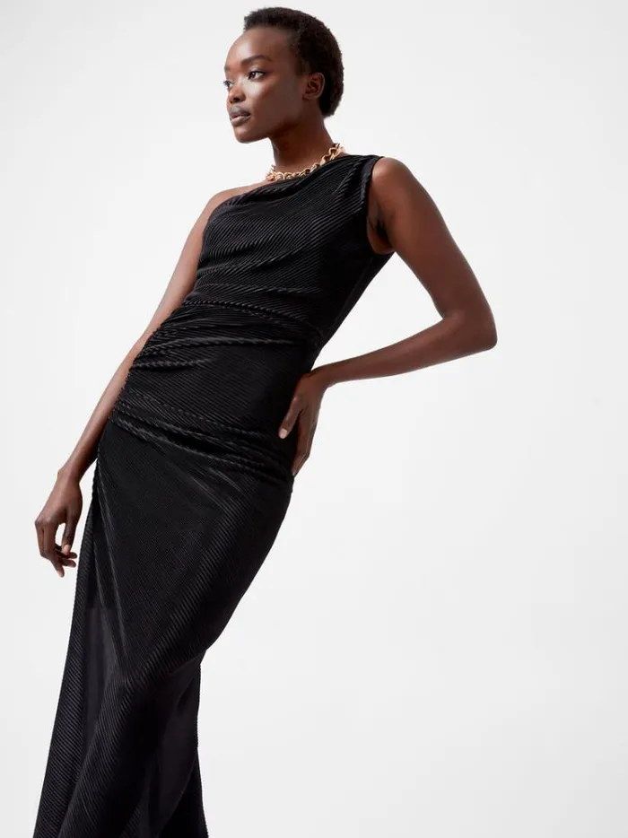 French Connection Dresses Talitha Plisse One Shoulder Maxi Dress Blackout 8211 Woman French Connection Dresses Talitha Plisse One Shoulder Maxi Dress Blackout 8211 Woman