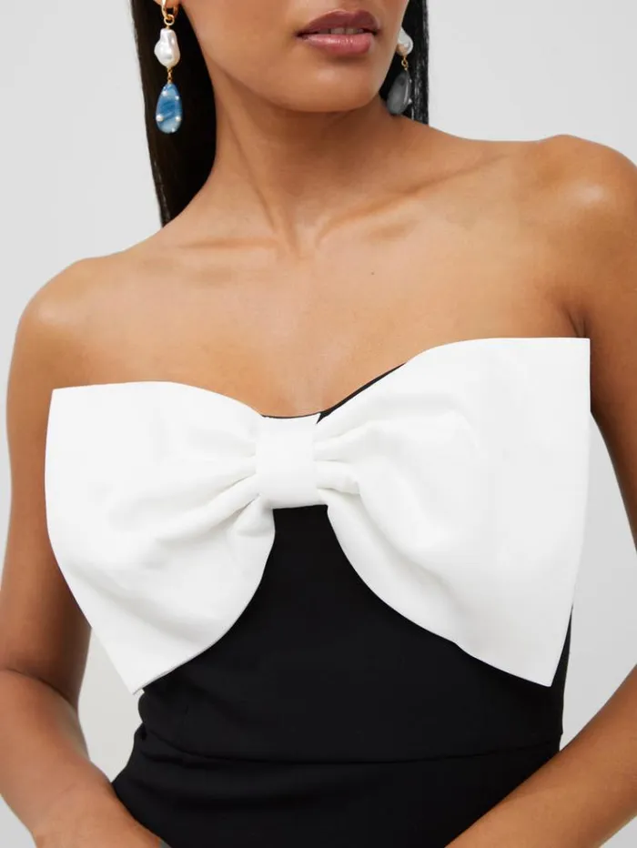 French Connection Dresses Whisper Bow Strappy Mini Dress 90 Winter Whiteblackout 8211 Woman