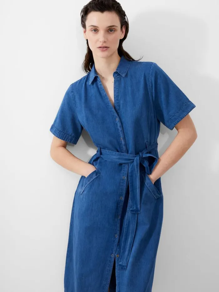French Connection Dresses Zaves Chambray Denim Dress Light Vintage 8211 Woman