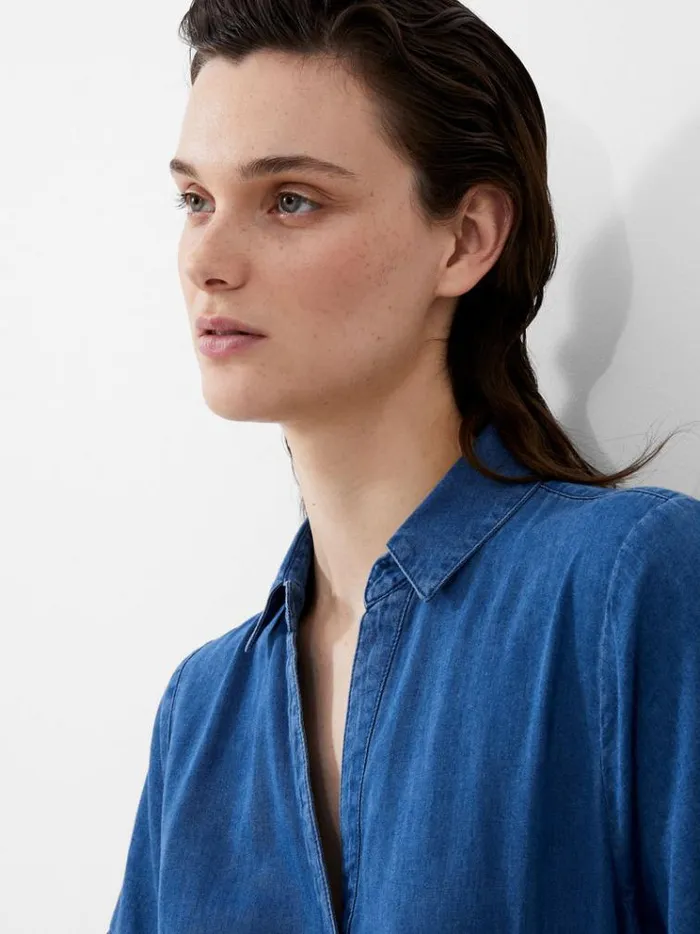 French Connection Dresses Zaves Chambray Denim Dress Light Vintage 8211 Woman
