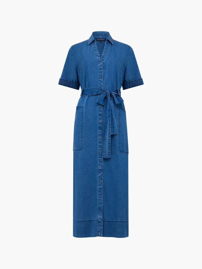 French Connection Dresses Zaves Chambray Denim Dress Light Vintage 8211 Woman