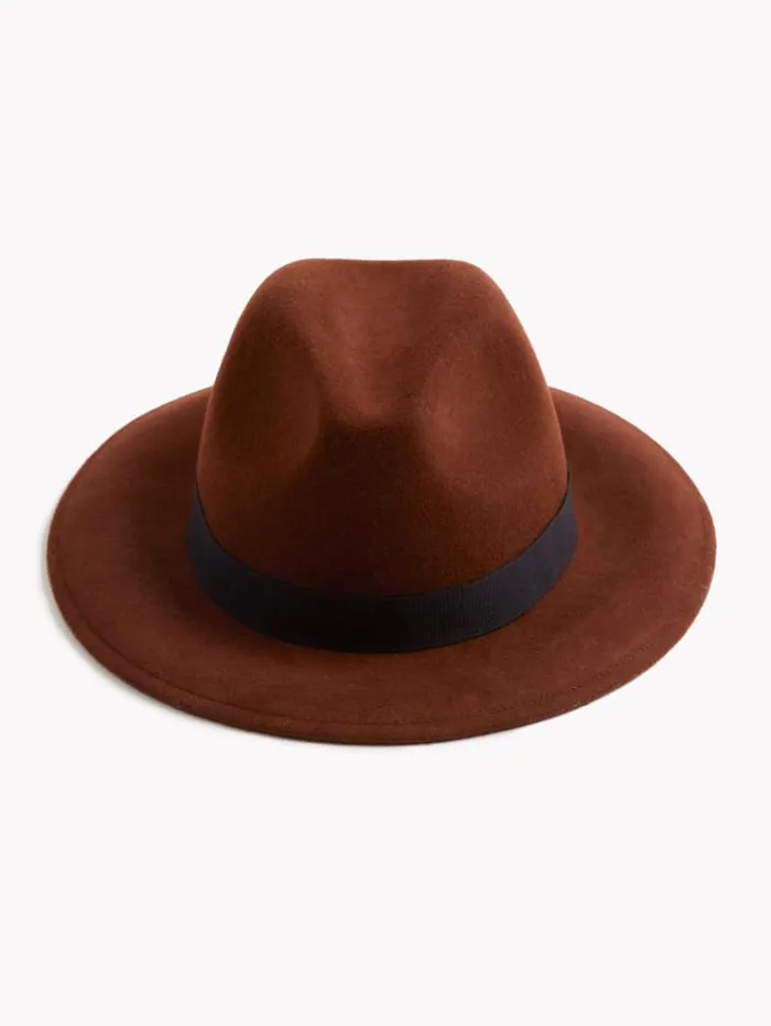 French Connection Hats Felt Trilby Hat Tobacco Brown 8211 Woman