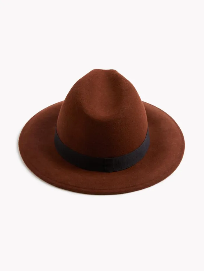 French Connection Hats Felt Trilby Hat Tobacco Brown 8211 Woman
