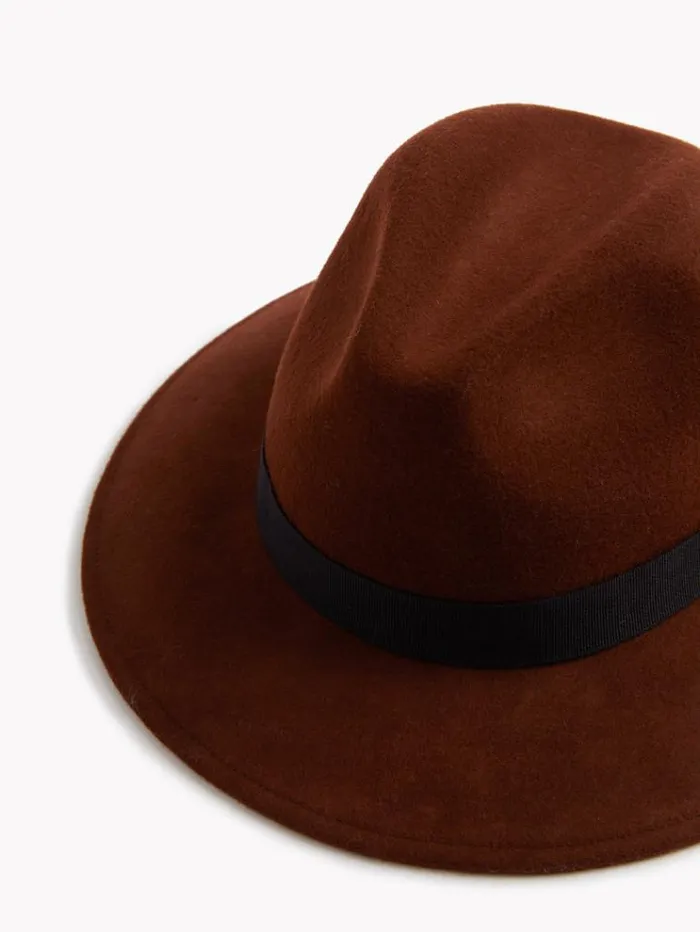 French Connection Hats Felt Trilby Hat Tobacco Brown 8211 Woman