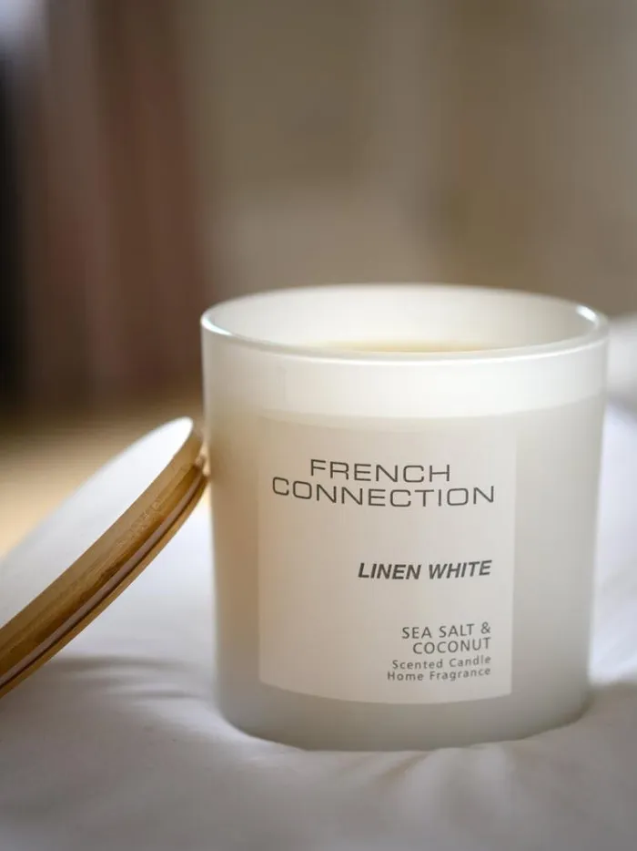 French Connection Home Accessories Linen White Serenity 200g Candle Sea Saltcoconut 8211 Home