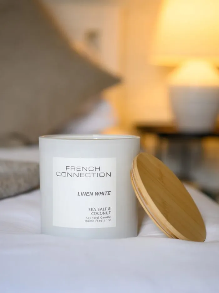 French Connection Home Accessories Linen White Serenity 200g Candle Sea Saltcoconut 8211 Home