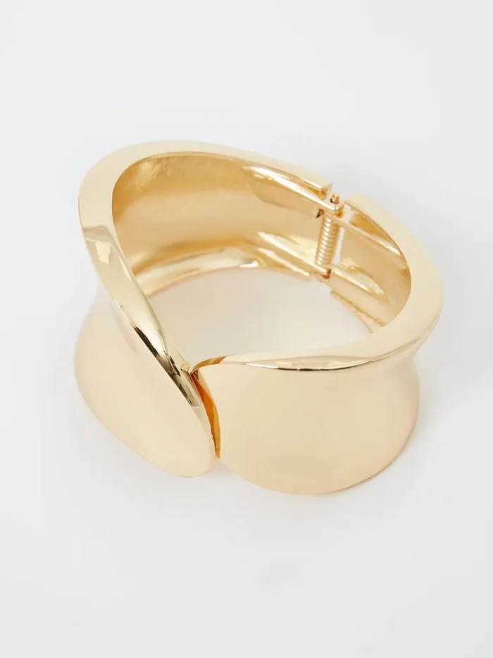 French Connection Jewellery Curved Wide Cuff Gold 8211 Woman