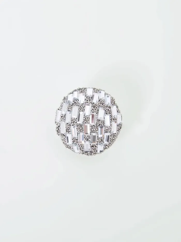 French Connection Jewellery Disco Ball Stud Earrings Silver 8211 Woman