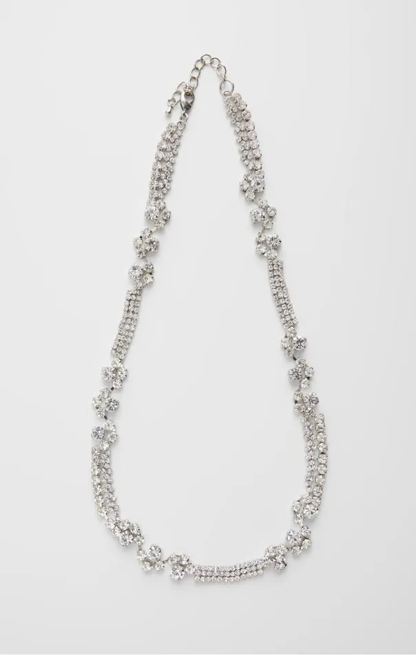 French Connection Jewellery Mixed Pattern Diamante Necklace Silverdiamante 8211 Woman French Connection Jewellery Mixed Pattern Diamante Necklace Silverdiamante 8211 Woman