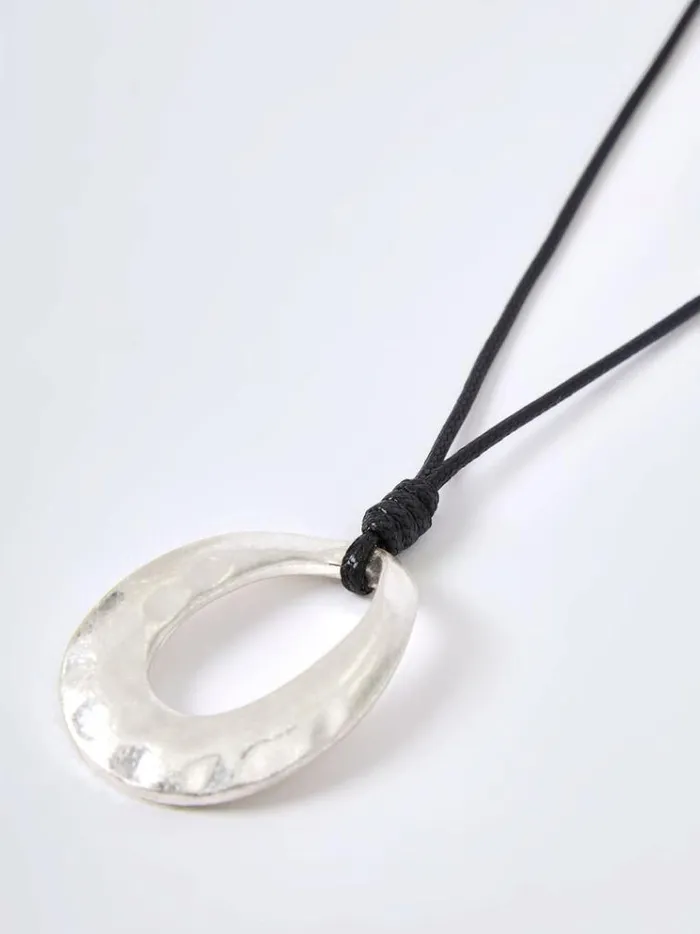 French Connection Jewellery Rope Drop Pendant Necklace Silverblack 8211 Woman