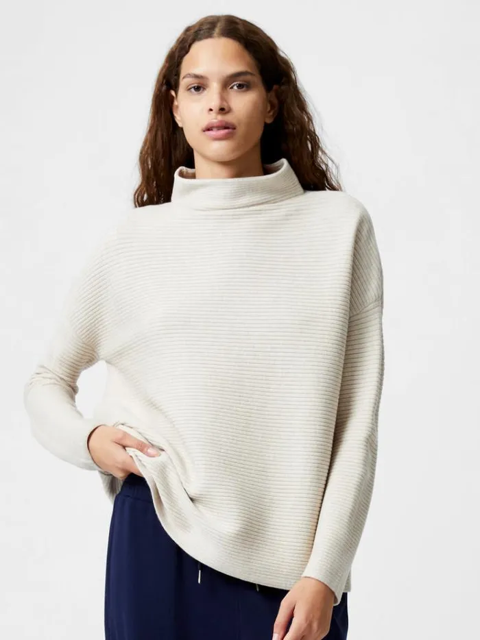 French Connection Jumpers and Cardigans Babysoft Rib Mock Neck Jumper Light Oatmeal Mel 8211 Woman French Connection Jumpers and Cardigans Babysoft Rib Mock Neck Jumper Light Oatmeal Mel 8211 Woman