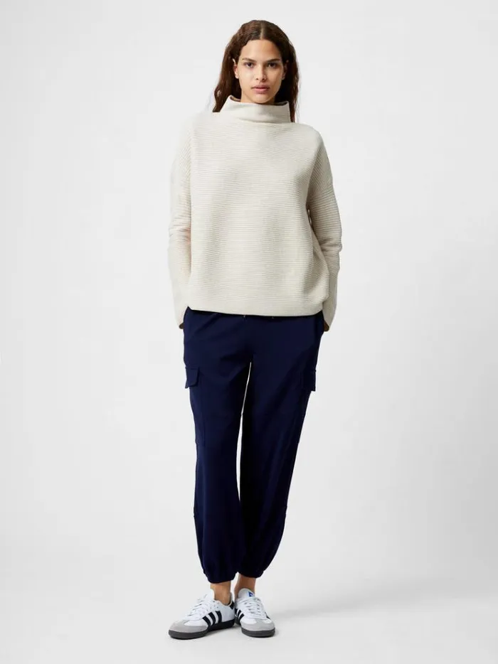 French Connection Jumpers and Cardigans Babysoft Rib Mock Neck Jumper Light Oatmeal Mel 8211 Woman