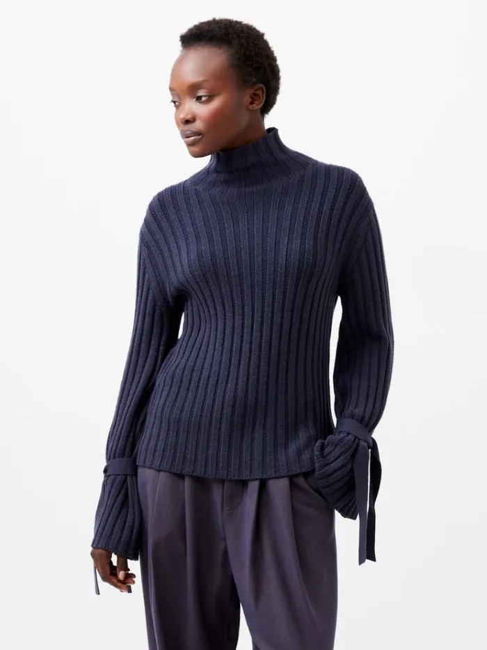 French Connection Jumpers and Cardigans Babysoft Tie Sleeve Jumper Marine 8211 Woman French Connection Jumpers and Cardigans Babysoft Tie Sleeve Jumper Marine 8211 Woman
