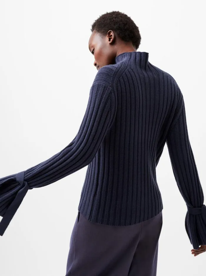French Connection Jumpers and Cardigans Babysoft Tie Sleeve Jumper Marine 8211 Woman