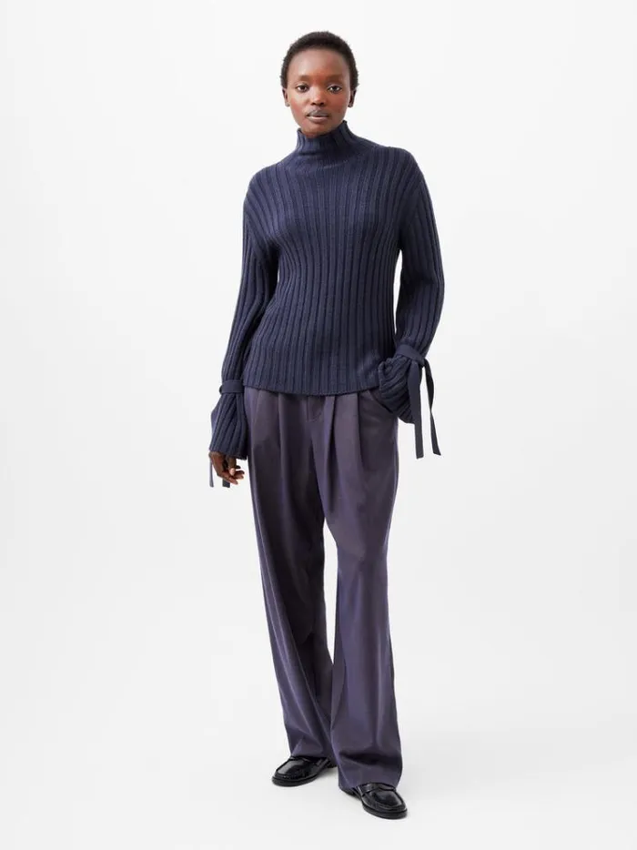 French Connection Jumpers and Cardigans Babysoft Tie Sleeve Jumper Marine 8211 Woman