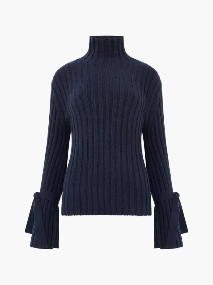 French Connection Jumpers and Cardigans Babysoft Tie Sleeve Jumper Marine 8211 Woman
