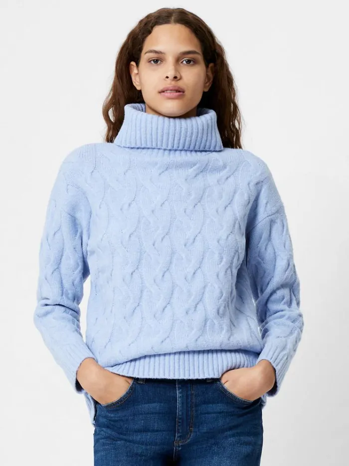 French Connection Jumpers and Cardigans Cable Knit Roll Neck Jumper Crystal Clear 8211 Woman French Connection Jumpers and Cardigans Cable Knit Roll Neck Jumper Crystal Clear 8211 Woman