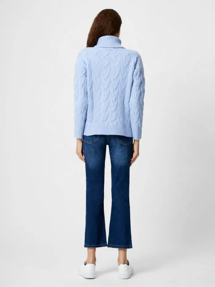 French Connection Jumpers and Cardigans Cable Knit Roll Neck Jumper Crystal Clear 8211 Woman