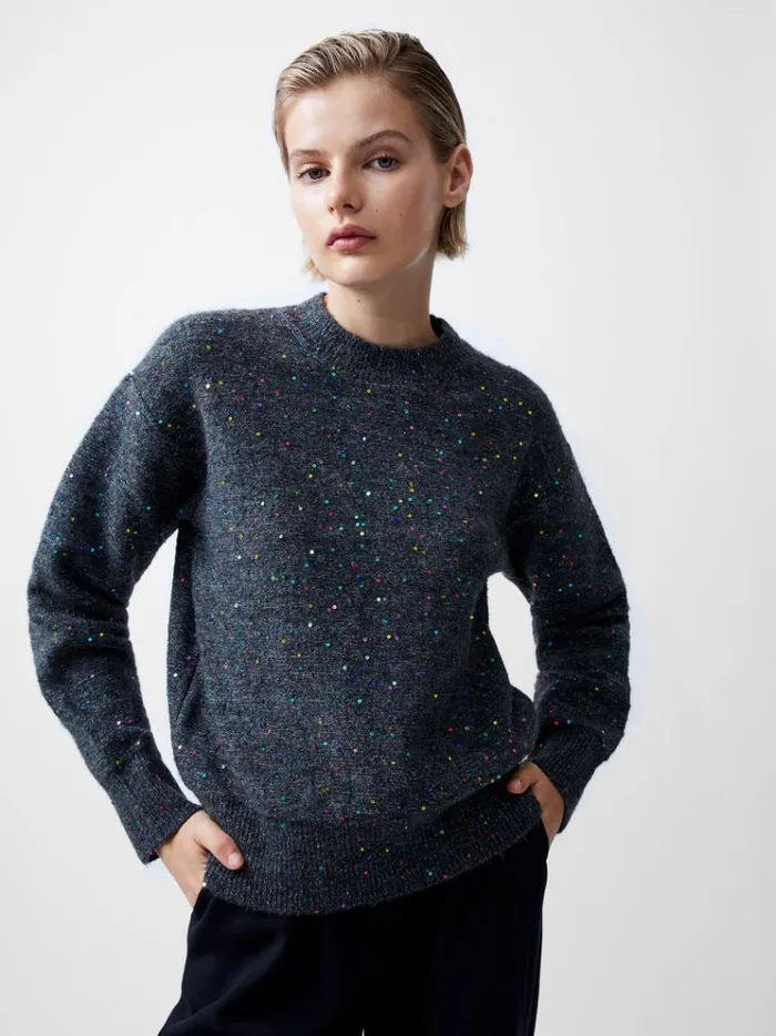 French Connection Jumpers and Cardigans Janet Sequins Soft Jumper Grey 8211 Woman French Connection Jumpers and Cardigans Janet Sequins Soft Jumper Grey 8211 Woman
