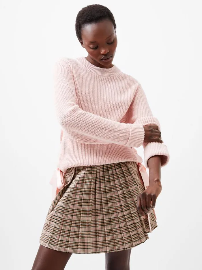 French Connection Jumpers and Cardigans Kaila Tie Detail Jumper Lotus Pink 8211 Woman