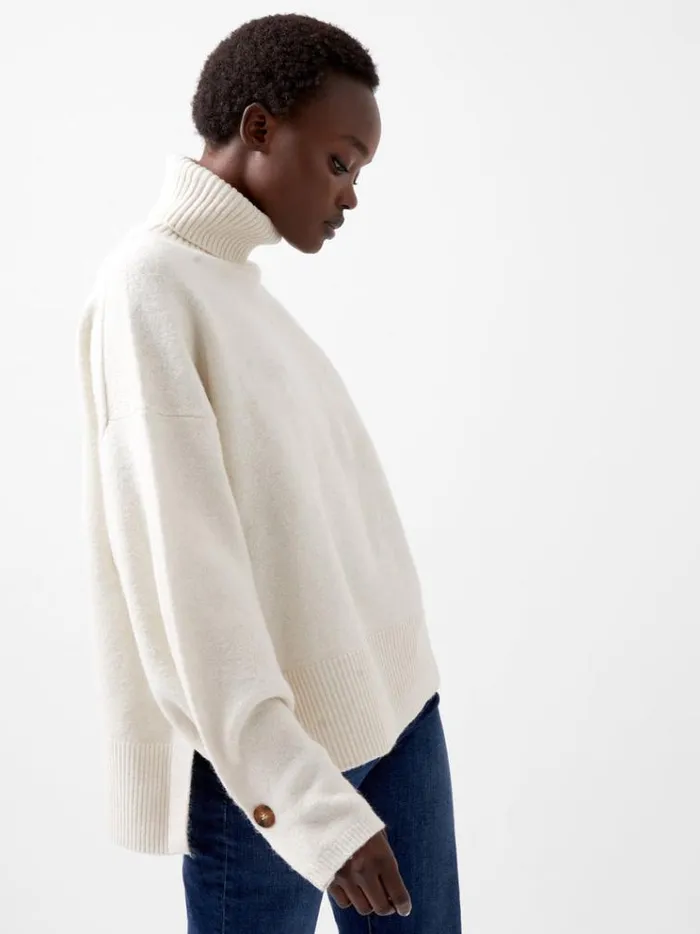 French Connection Jumpers and Cardigans Kezia Recycled Roll Neck Jumper Classic Cream 8211 Woman