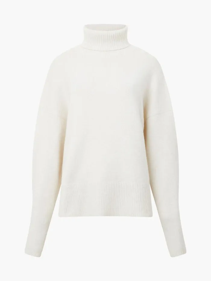 French Connection Jumpers and Cardigans Kezia Recycled Roll Neck Jumper Classic Cream 8211 Woman