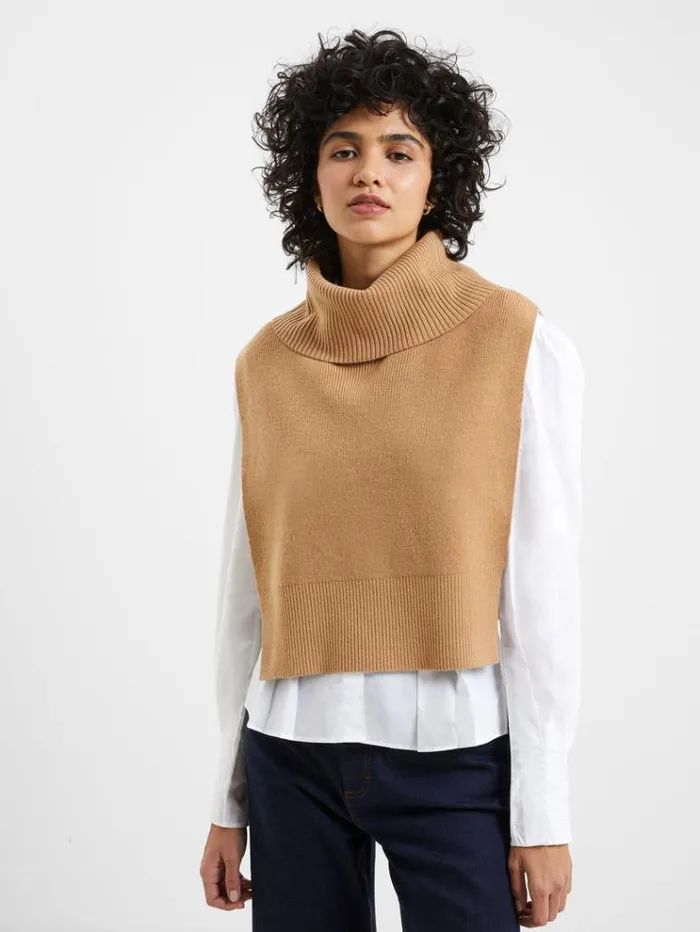 French Connection Jumpers and Cardigans Knitted Cloak Camel 8211 Woman