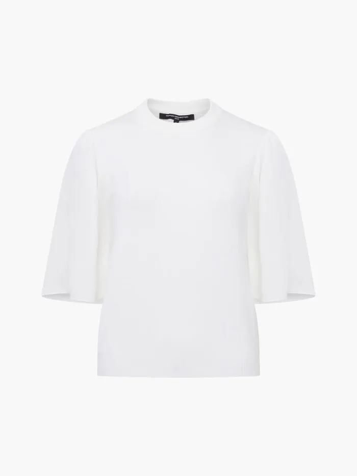 French Connection Jumpers and Cardigans Krista Knits Flared Sleeve Jumper Porcelain Cream 8211 Woman