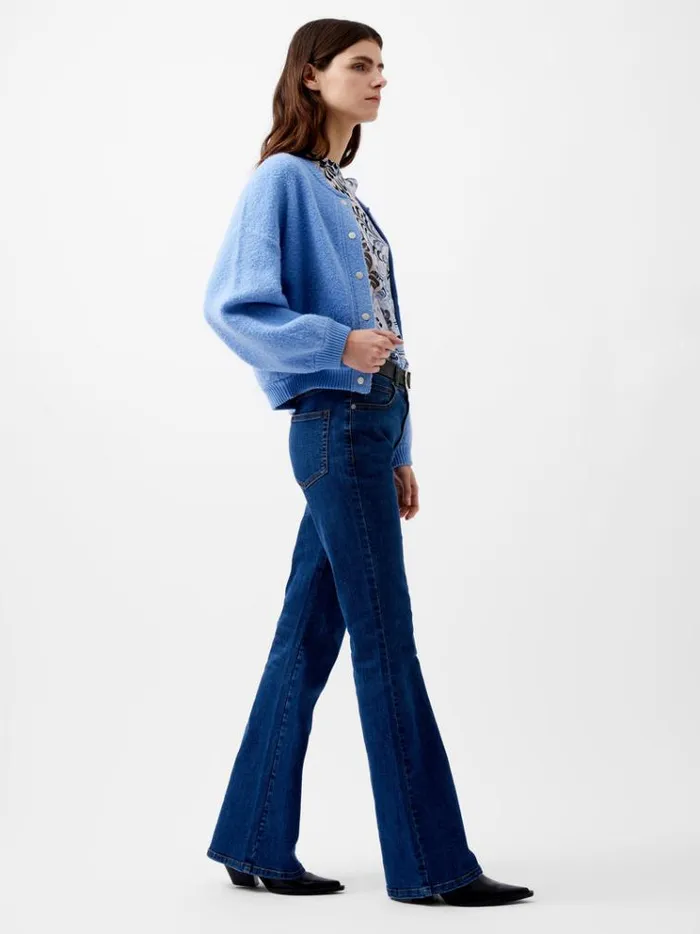French Connection Jumpers and Cardigans Melissa Knit Bomber Jacket Dusted Blue 8211 Woman