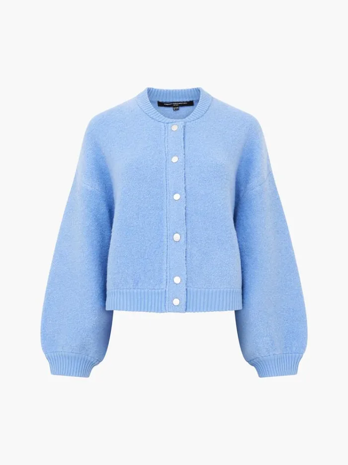 French Connection Jumpers and Cardigans Melissa Knit Bomber Jacket Dusted Blue 8211 Woman