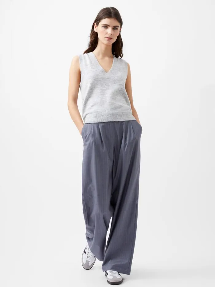French Connection Jumpers and Cardigans Morena Recycled Vest Dove Grey Mel 8211 Woman